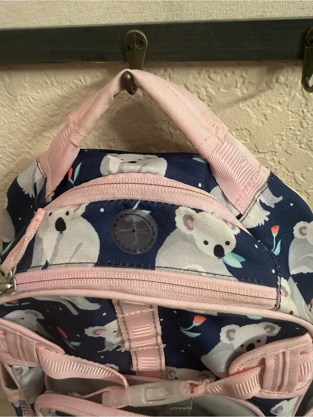 Pottery Barn Kids Mackenzie Pink Navy Koala Print Backpack Small